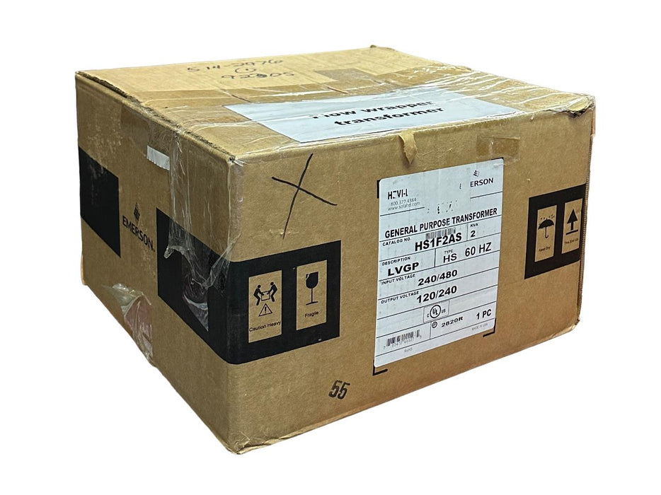NEW EMERSON HS1F2AS GENERAL PURPOSE TRANSFORMER 2KVA LVGP 240/480V 60Hz HS