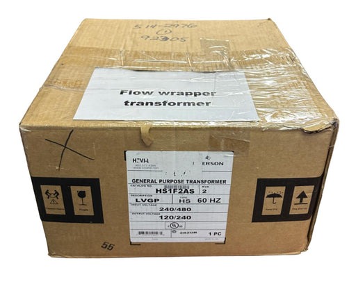 NEW EMERSON HS1F2AS GENERAL PURPOSE TRANSFORMER 2KVA LVGP 240/480V 60Hz HS