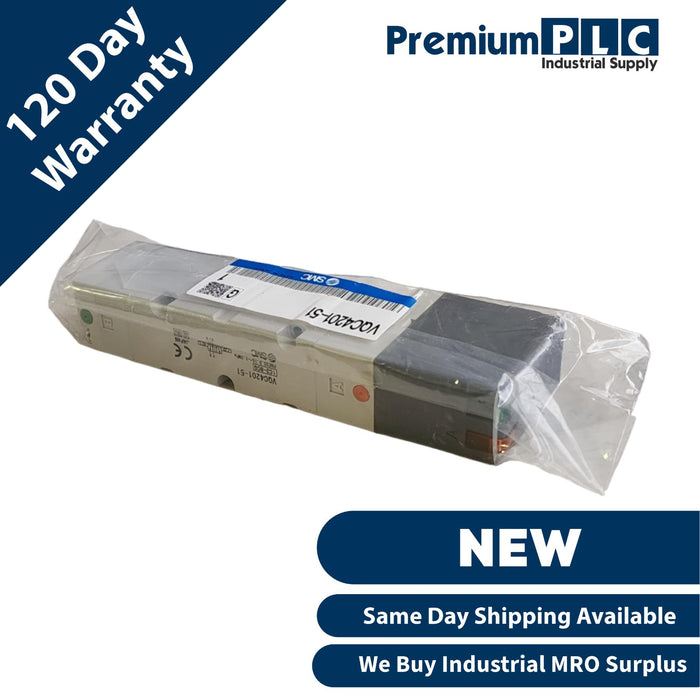 NEW SMC VQC4201-51 PLUG-IN VQC4000 SERIES SOLENOID VALVE 5-PORT 24VDC COIL