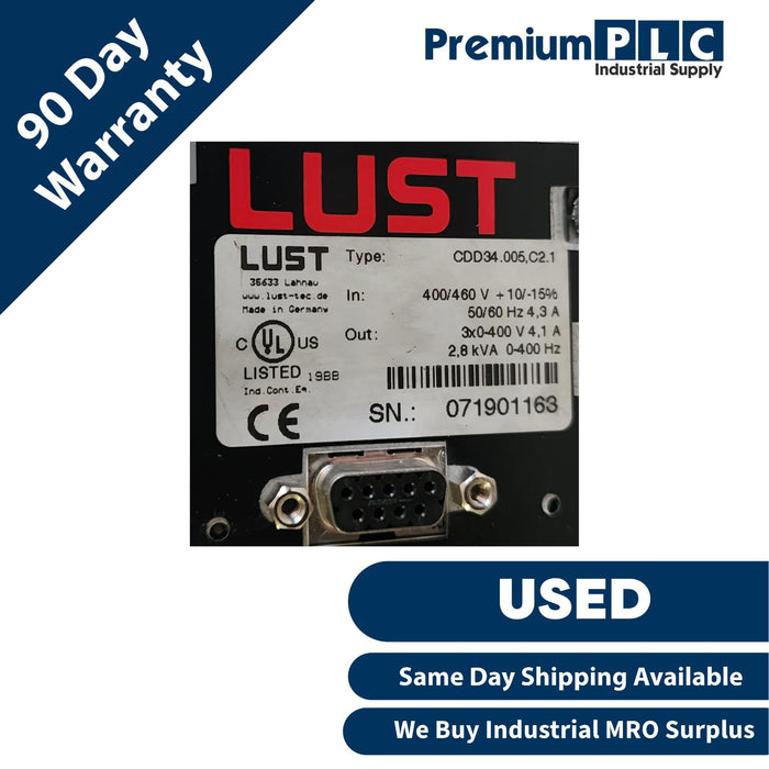 LUST LTi CDD34 005 C2.1 / CDD34.005,C2.1 CDD3000 INVERTER DRIVE SERVO CONTROLLER