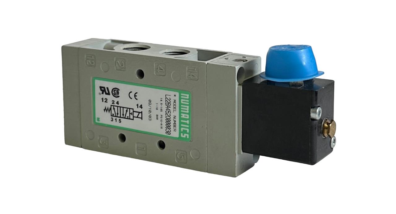 NEW NUMATICS L22BA452O000030 L2 SERIES 5-WAY SOLENOID VALVE 1-10BAR 120VAC