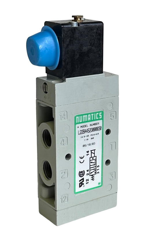 NEW NUMATICS L22BA452O000030 L2 SERIES 5-WAY SOLENOID VALVE 1-10BAR 120VAC