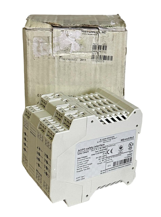 NEW LEUZE ELECTRONIC MSI-mxE/Rx2 / 549984 AOPD SAFETY RELAY INTERFACE 24VDC 5A