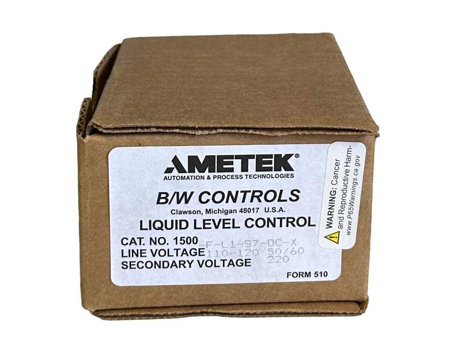 NEW AMETEK B/W 1500-F-L1-S7-OC-X / 1500FL1S7OCX LIQUID LEVEL CONTROL 110-120V