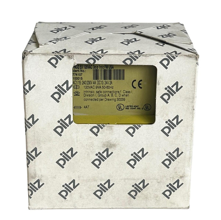 NEW PILZ 774107 / PNOZ EX 120VAC 3n/o 1n/c FM/USA SAFETY RELAY 9VA 50/60Hz