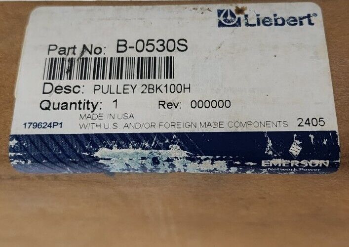 NIB EMERSON LIEBERT B-0530S GROOVE SHEEVE B0530S