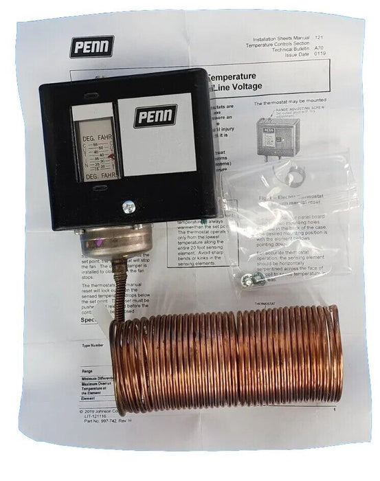 NIB JOHNSON CONTROLS A70GA-1C TEMPERATURE CONTROL 15 / 55 DEG F