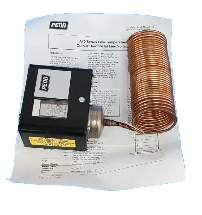 NIB JOHNSON CONTROLS A70GA-1C TEMPERATURE CONTROL 15 / 55 DEG F