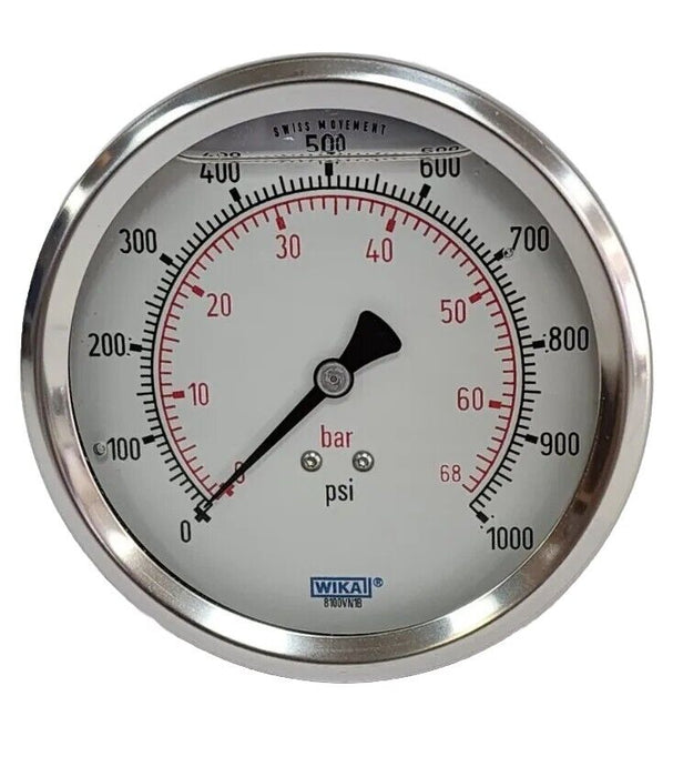 NIB WIKA 52922368 GAUGE 213.53.4" 1000 PSI 2ND SCALE BAR 1/2 NPT