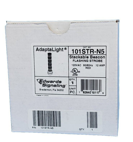 NIB EDWARDS SIGNALING 101STR-N5 STACKABLE BEACON FLASHING STROBE 120VAC