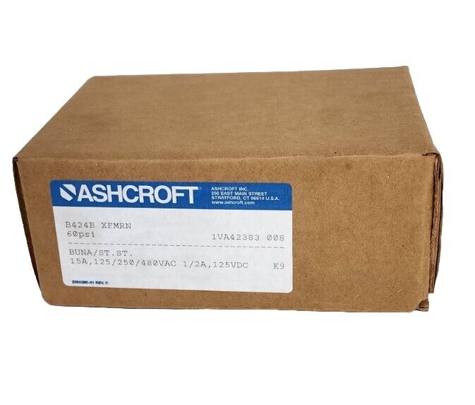 NIB ASHCROFT B424BXFMRN PRESSURE SWITCH RANGE: 60PSI