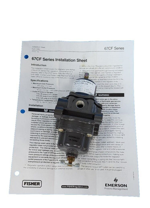 NIB FISHER CONTROLS 67CFR-225 PRESSURE REGULATOR SIZE: 1/4'' NPT