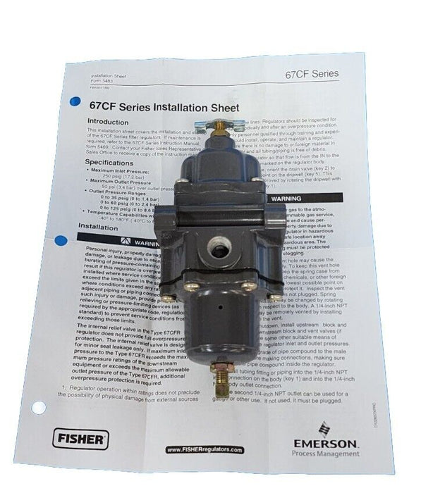 NIB FISHER CONTROLS 67CFR-225 PRESSURE REGULATOR SIZE: 1/4'' NPT