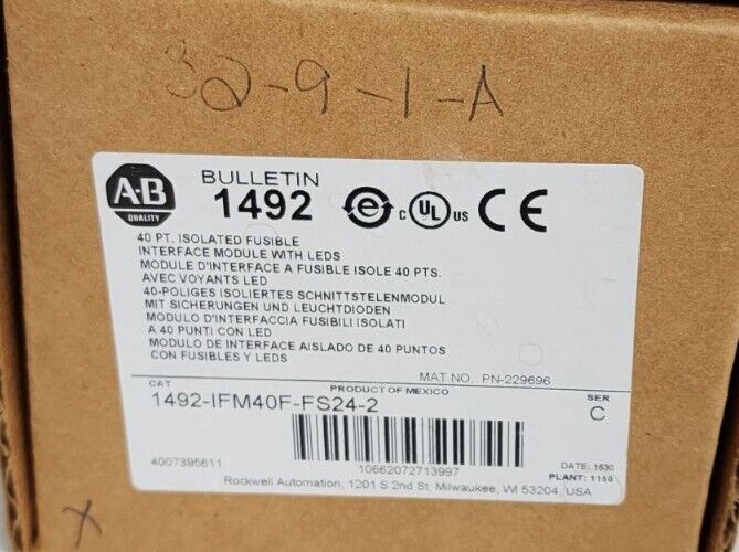 NIB ALLEN BRADLEY 1492-IFM40F-FS24-2 40PT. ISOLATED INTERFACE MODULE SER. C