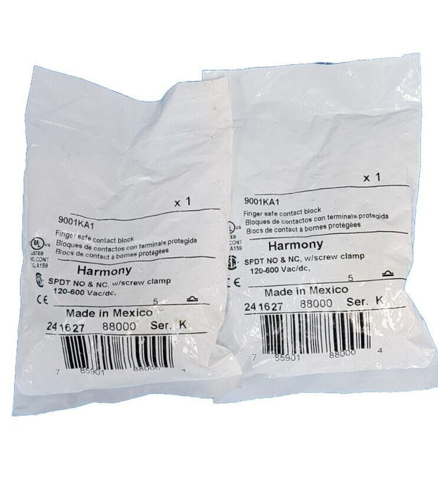 LOT OF 2 NEW SQUARE D 9001KA1 SER. K CONTACT BLOCKS