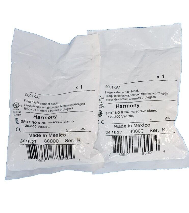 LOT OF 2 NEW SQUARE D 9001KA1 SER. K CONTACT BLOCKS
