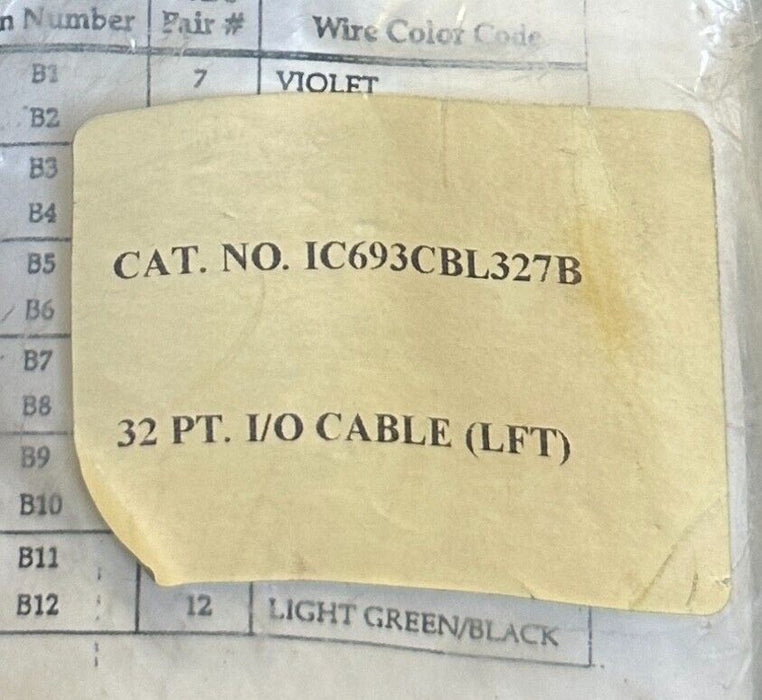 NEW GE FANUC IC693CBL327B / IC693CBL327 90-30 SERIES 32-PT I/O CABLE LEFT 3M