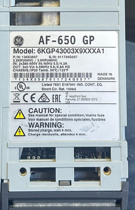 NEW GE 6KGP43003X9XXXA1 / 134X3507 AF-650 GP AC DRIVE 2.2kW/3.0HP 380-500V NNB *