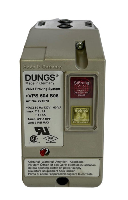 NEW DUNGS VPS-504-S06 / VPS504S06 VALVE PROVING SYSTEM 120VAC 60Hz 60VA 221073