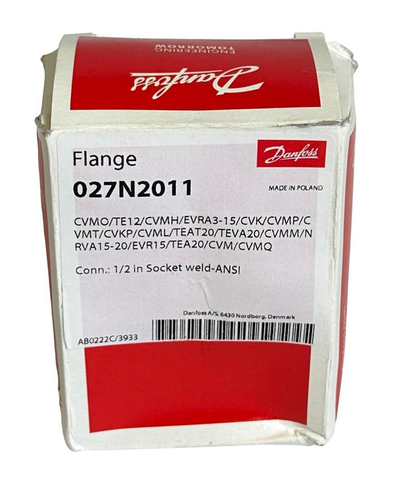 NEW DANFOSS 032F6216 EVRAT-15 SOLENOID VALVE W/ DANFOSS 027N2011 FLANGE SET NOS