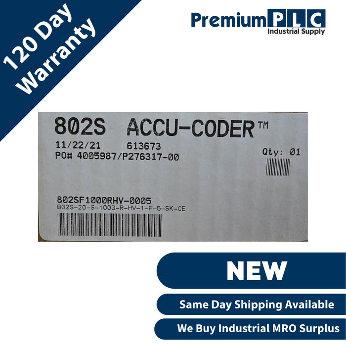 NEW VALCO MELTON / ACCU-CODER 155XX357 ENCODER 802S-20-S-1000-R-HV-1-F-5-SK-CE