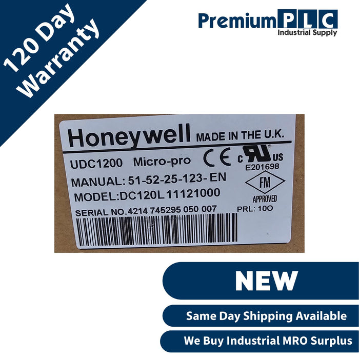 NEW HONEYWELL DC120L11121000 UDC1200 MICRO-PRO DIGITAL LIMIT CONTROLLER 1/16 DIN