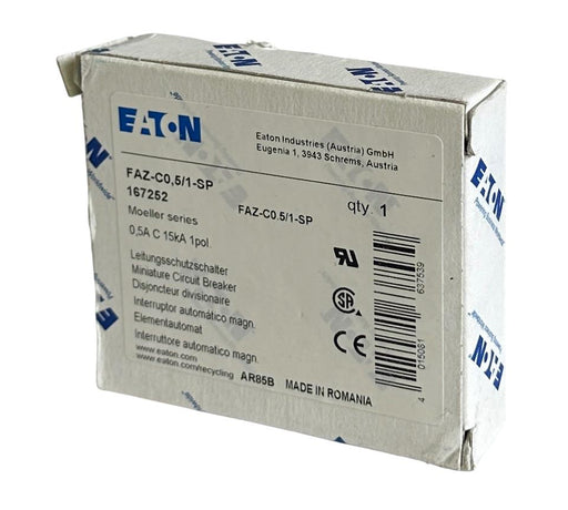 NEW EATON FAZ-C0,5/1-SP / 167252 MOELLER SERIES 0.5A CIRCUIT BREAKER 1POL 15kA