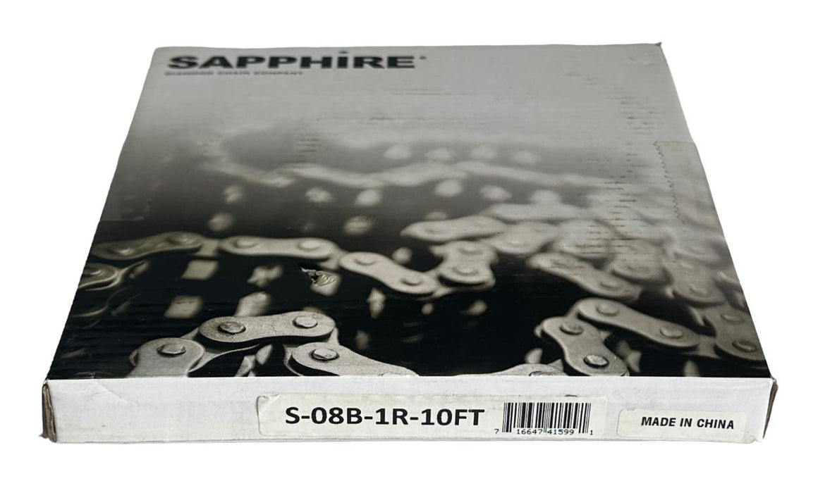 NEW DIAMOND S-08B-1R-10FT / S08B1R10FT SAPPHIRE ROLLER CHAIN 10FT RIVETED