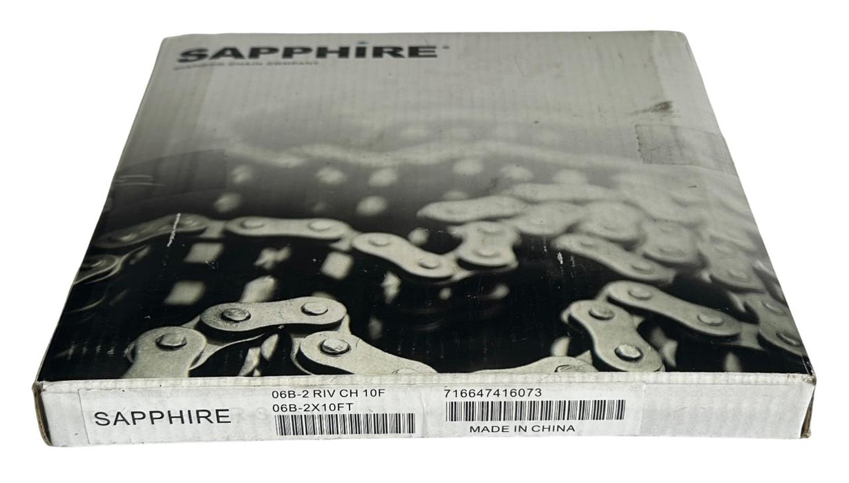 NEW DIAMOND 06B-2X10FT / 06B-2 RIV CH 10F SAPPHIRE ROLLER CHAIN 10FT RIVETED