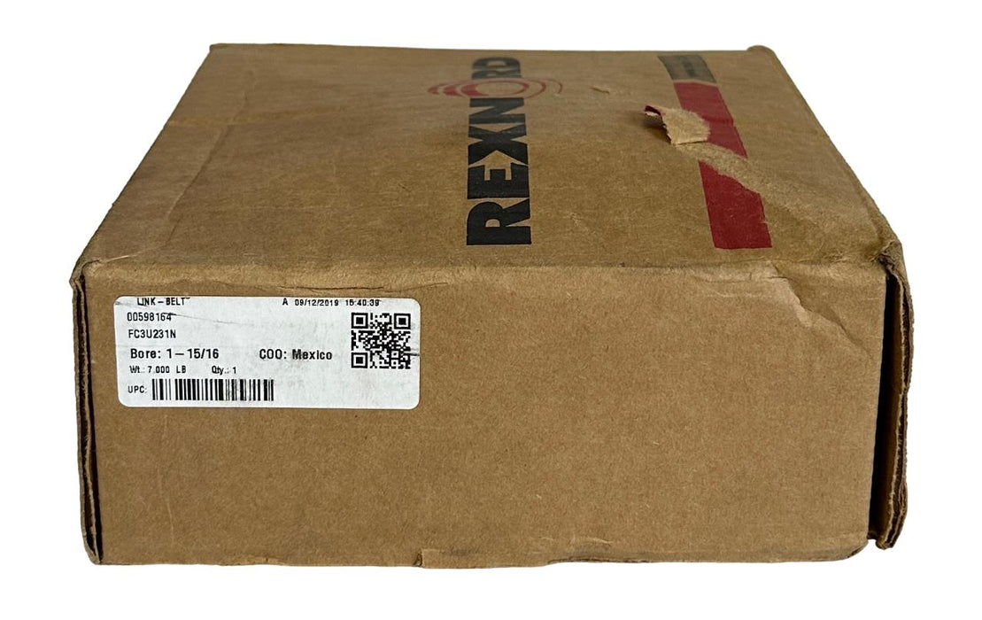NEW REXNORD FC3U231N / 00598164 LINK-BELT FLANGE-MOUNT BALL BEARING 1-15/16''