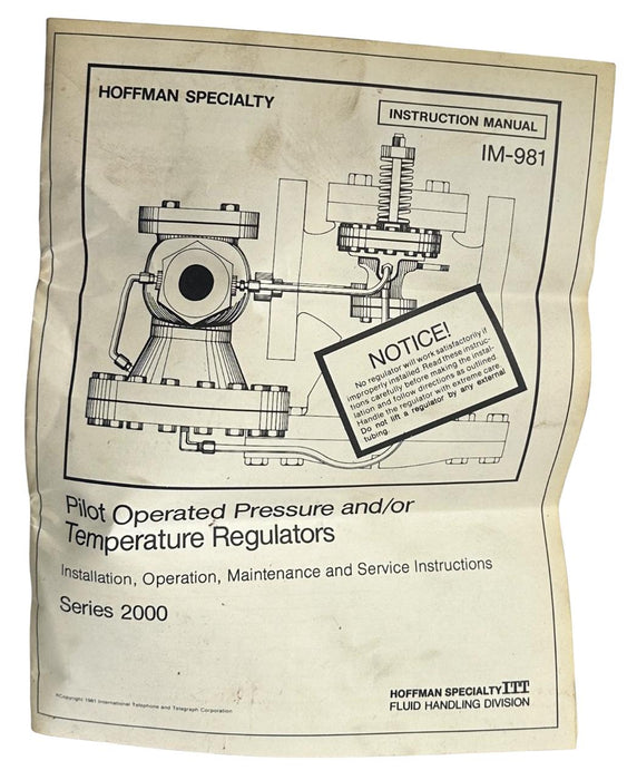 NEW ITT HOFFMAN SPECIALTY 38-31265 / 2100 MAIN VALVE REGULATOR 1-1/2'' 3831265