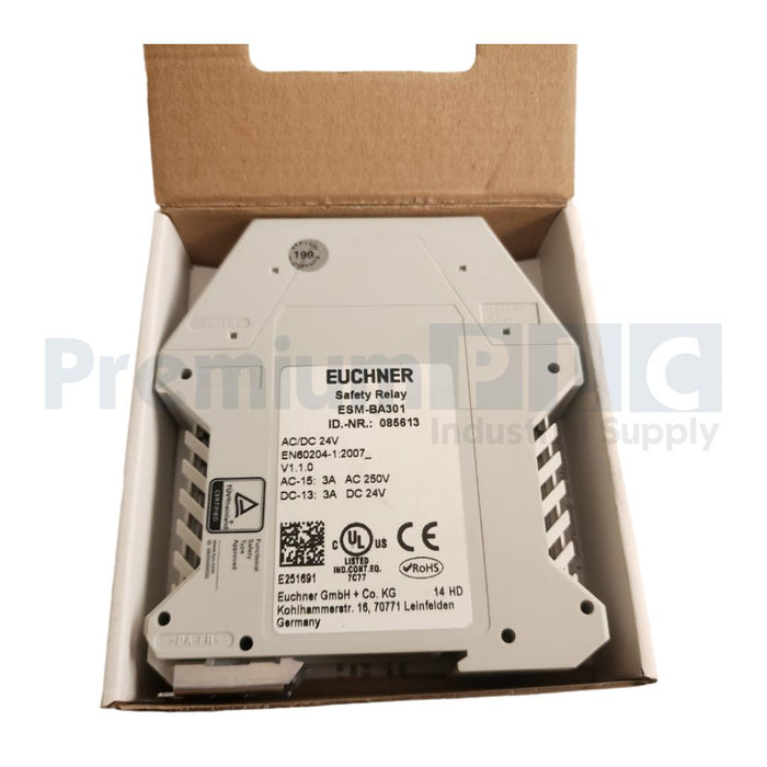 NEW EUCHNER ESM-BA301 ID.-NR 085613 ESM-BA3 AC/DC24V SAFETY RELAY