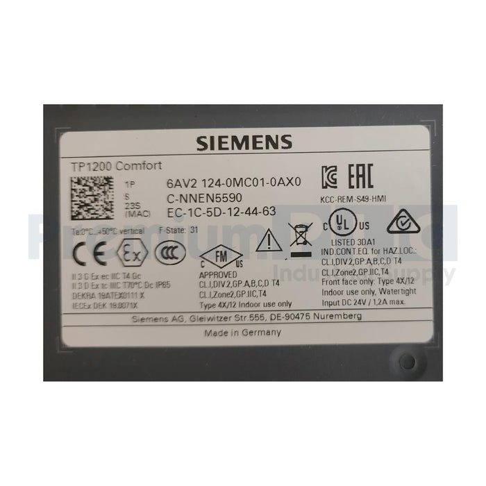 SIEMENS 6AV2 124-0MC01-0AX0 / 6AV2124-0MC01-0AX0 SIMATIC HMI TP1200 COMFORT NSMP