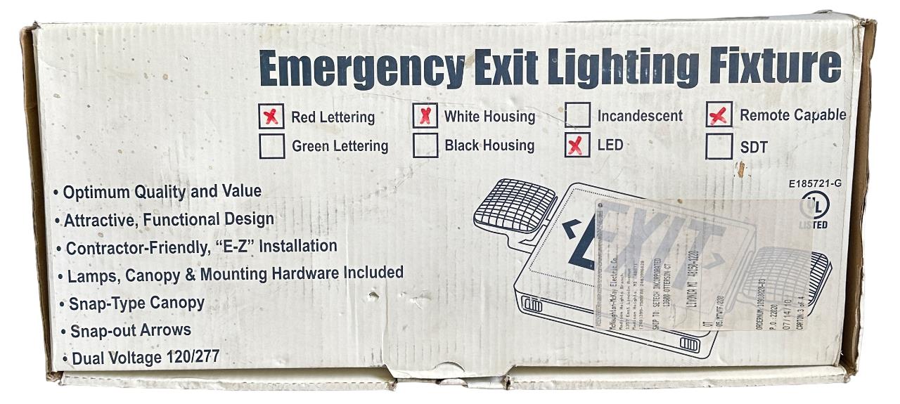 NEW EMERGENCY EXIT LIGHTING FIXTURE TXFCXTEU2RW2RC LED REMOTE CAPABLE EXIT SIGN