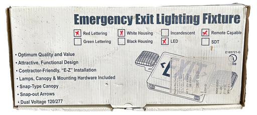 NEW EMERGENCY EXIT LIGHTING FIXTURE TXFCXTEU2RW2RC LED REMOTE CAPABLE EXIT SIGN