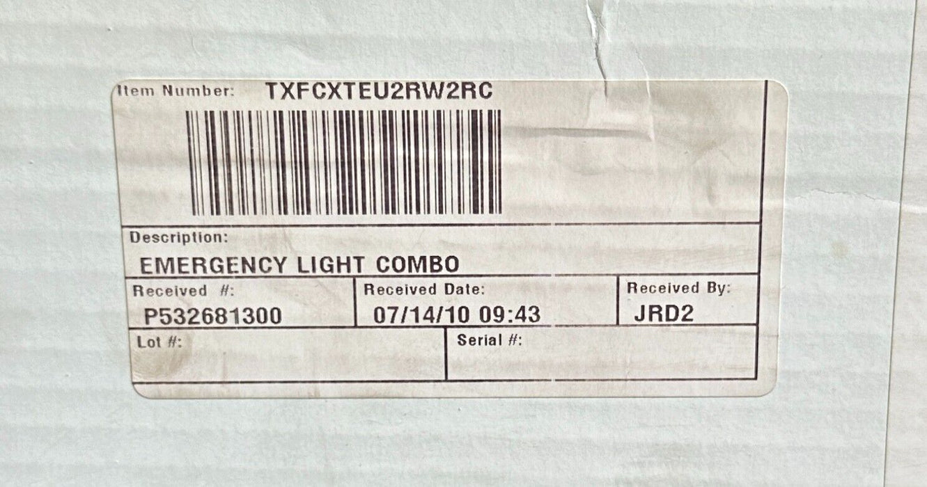 NEW EMERGENCY EXIT LIGHTING FIXTURE TXFCXTEU2RW2RC LED REMOTE CAPABLE EXIT SIGN