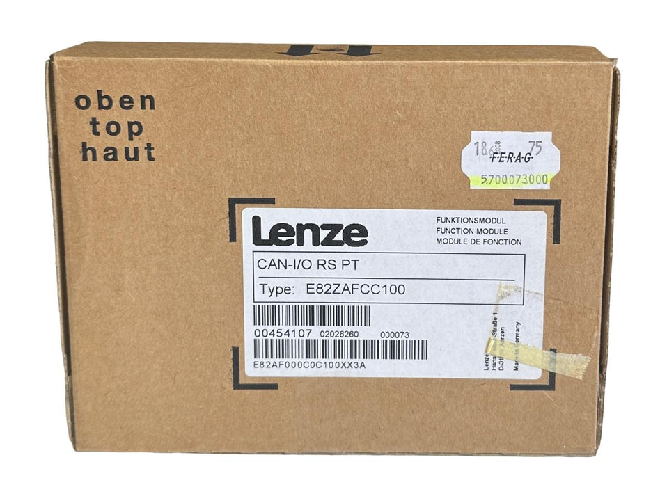 NEW LENZE E82ZAFCC100 / 00454107 CAN-I/O RS PT 100 FUNCTION MODULE 8200 VECTOR