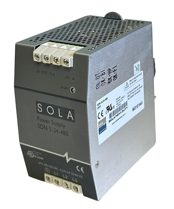 NEW SOLA/HEVI-DUTY SDN 5-24-480 / SDN524480 SDN SERIES POWER SUPPLY 5A 24VDC