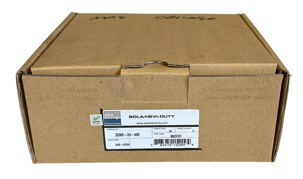 NEW SOLA/HEVI-DUTY SDN 5-24-480 / SDN524480 SDN SERIES POWER SUPPLY 5A 24VDC