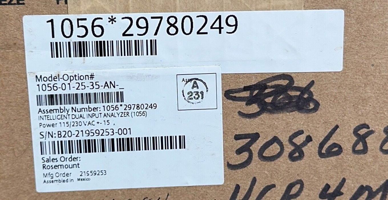 NEW SEALED ROSEMOUNT 1056-01-25-35-AN / 1056012535AN INTELLIGENT DUAL ANALYZER