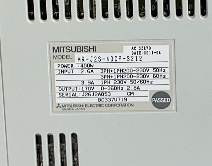 NEW MITSUBISHI MR-J2S-40CP-S212 / MRJ2S40CPS212 MELSERVO MR-J AC SERVO AMPLIFIER