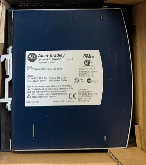 NEW ALLEN BRADLEY 1606-XLE240EE /A BULLETIN 1606 DC POWER SUPPLY 240W NSMP