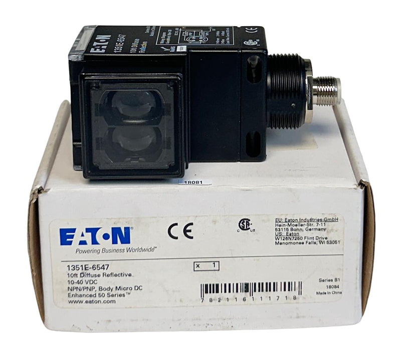 NEW EATON 1351E-6547 / 1351E6547 PHOTOELECTRIC SENSOR 10FT DIFFUSE 10-40VDC NSMP