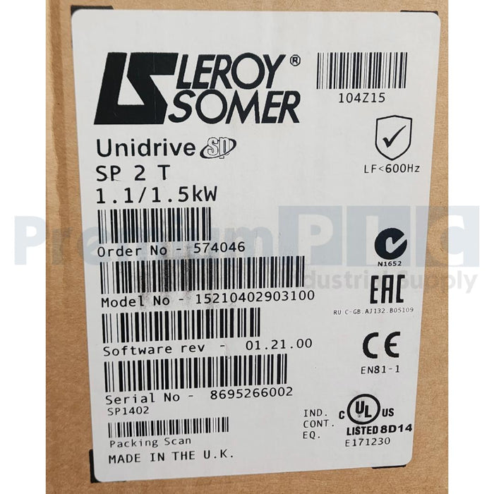 NEW EMERSON LEROY SOMER NIDEC SP1402 / SP2T UNIDRIVE SP AC DRIVE 1.1/1.5kW NSMP