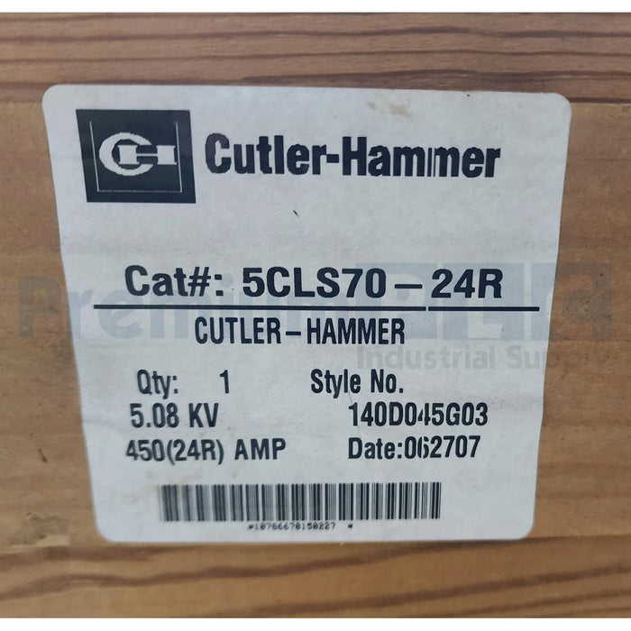 NEW EATON CUTLER-HAMMER BUSSMANN 5CLS70-24R 5.08KV 24R CLS70 DOUBLE BARREL FUSE