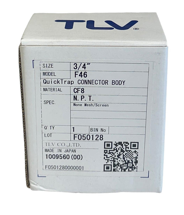 NEW TLV F46 / 1009560 3/4'' QuickTrap CONNECTOR BODY CF8 NPT NSMP