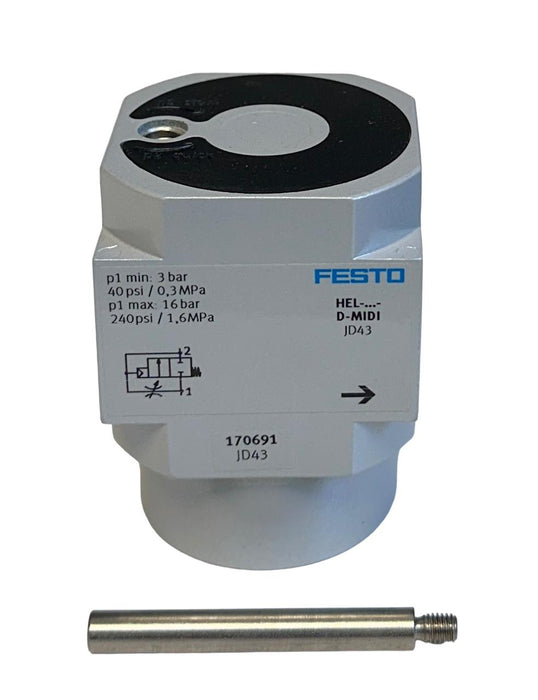 NEW FESTO HEL-D-MIDI / 170691 SOFT START ON/OFF VALVE 2/2 0.3-1.6MPa NSMP