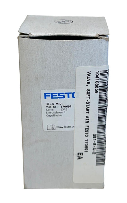 NEW FESTO HEL-D-MIDI / 170691 SOFT START ON/OFF VALVE 2/2 0.3-1.6MPa NSMP