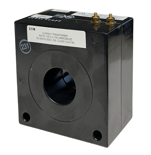 NEW EATON 3486C98H20 CURRENT TRANSFORMER 100:5 A RATIO 50-400Hz 600V NSNP