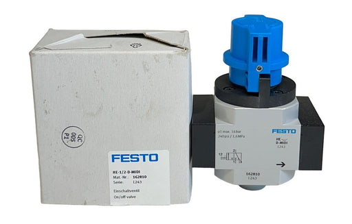 NEW FESTO HE-1/2-D-MIDI / 162810 ON-OFF VALVE G1/2 0-16BAR 1.6MPa NSMP